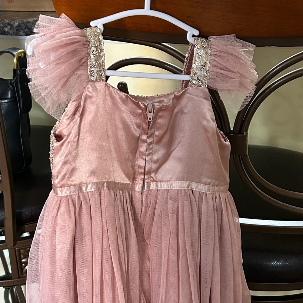 Popatu Little Girls Sequin Tulle Dress, featuring a sequin-embellished bodice - Picture 4 of 5